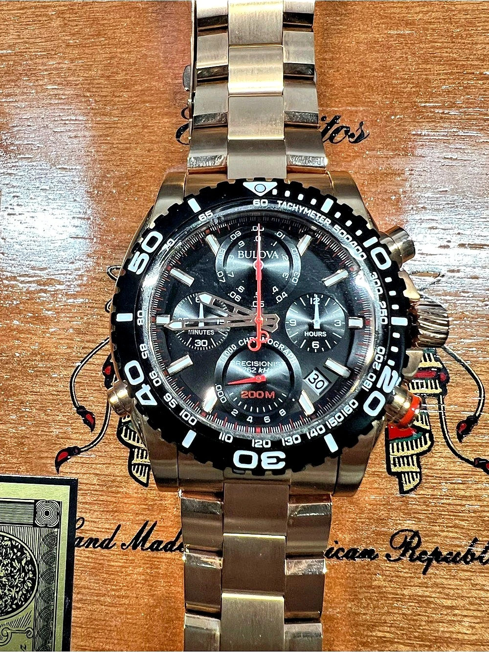 Bulova Precisionist Chronograph Black & Rosegold